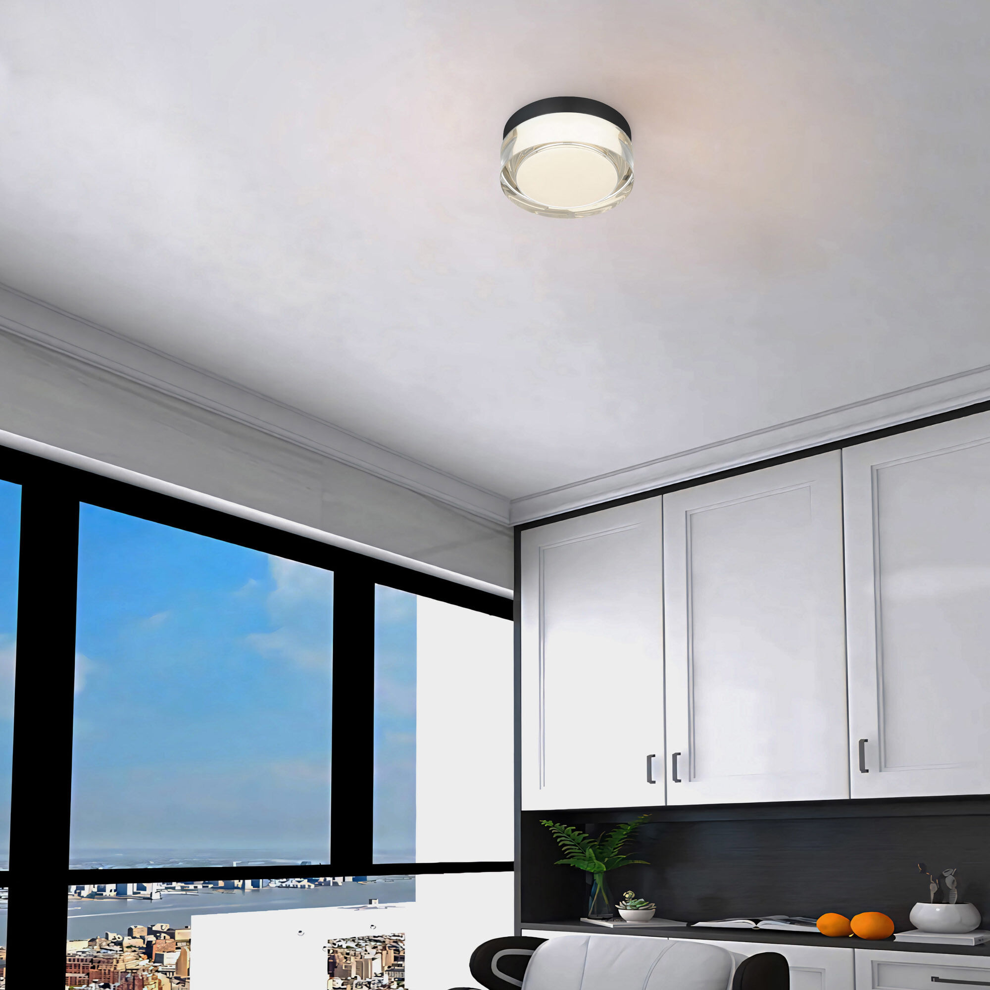 Sunspot LED 6 inch Sand Black Outdoor Flush Mount